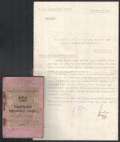 1908-1915 Busch Ferenc, a m. kir. 1. honvéd gyalogezred őrmesterének népfölkelési igazolványa (1910-...