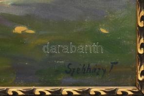 Keszely-Székházy Tódor (1894-1975): Ökrösfogat. Olaj, vászon, jelezve jobbra lent. Dekoratív fa kere...