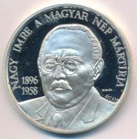 Bognár György (1944-) 1990. "MÉE Budapest / Nagy Imre a magyar nép mártírja" Ag emlékérem (35,02g/0.835/42,5mm) T:PP Adamo BP32