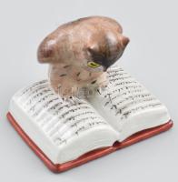 Kispest bagoly figura, kézzel festett, jelzett, hibátlan, m: 7 cm