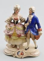 Barokk pár. Antik német szobor, jelzéssel, hibátlan, m: 15 cm