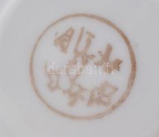 Japán porcelán teázó szett, jelzéssel, hiányos, kis kopással