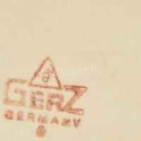 Gerz gyümölcsleves / bólé szervírozó, körben kartusokban különböző várak domború és festett látképei...