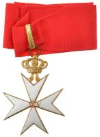 DN "Magyar Máltai Szövetség Koronás Középkeresztje" fém kitüntetés, miniatűrrel T:VF zománchiba  Márton 64/1