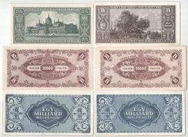 1946. 100.000.000MP + 1.000.000.000MP (2x) + 10.000BP (2x) + 1.000.000BP T:AU-VF