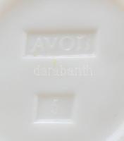 Opalin üveg bonbonier, madár figurával, jelzéssel, hibátlan, m: 13 cm