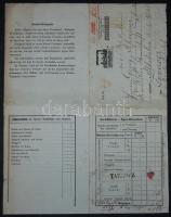 1854 Ferdinánd császár Északi Vasút fuvarlevél Pressburg - Tarnocz / Kaiser Ferdinand Nordbahn Railw...