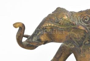 Kína, 20. sz. első fele, antik elefánt szobor, öntött bronz, jelzés nélkül, h: 20 cm, m: 13 cm