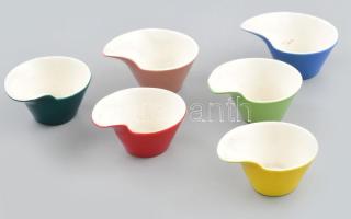 Retro színes szószkínáló szett, jelzéssel, hibátlan, h: 9,5 cm