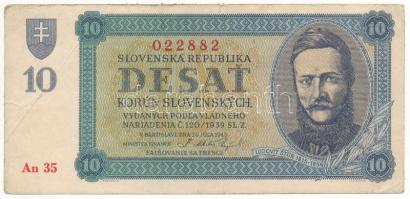 Szlovákia 1943. 10K T:F Slovakia 1943. 10 Korun C:F Krause P#6