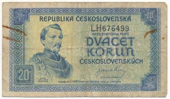 Csehszlovákia 1945. 20K T:F rozsdafolt Czechoslovakia 1945. 20 Korun C:F rust spotted Krause P#61