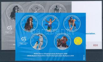 2008/29+29F+29A2 Öttusa világbajnokság 3 db-os emlékív garnitúra (12.500) / souvenir sheet collection of 3