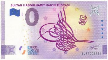 Törökország 2022. 0E &quot;II. Abdul-Hamid szultán&quot; szuvenír bankjegy T:UNC  Turkey 2022. 0 Euro &quot;Sultan II. Abdülhamdit Han&#039;in Tugrasi&quot; souvenir banknote C:UNC