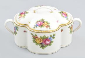 Antik Bavaria gyümölcsleves kínáló, fogója ragasztott, jelzéssel, 24x15 cm