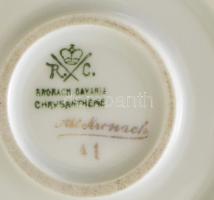 Antik Bavaria gyümölcsleves kínáló, fogója ragasztott, jelzéssel, 24x15 cm