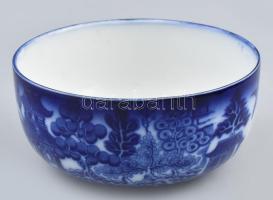 cca 1885 Royal Doulton Willow kínaizáló kínálótál, máz alatti kobalt festéssel, jelzéssel, minimális kopottsággal!, d: 17,5 cm, m: 8,5 cm