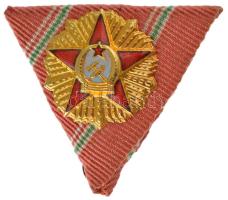 1949. Magyar Népköztársasági Érdemrend I. fokozatának kisdíszítménye az V. fokozat szalagján T:AU / Hungary 1949. Order of Merit of the Hungarian Peoples Republic, 1st Grades Small Decoration on the ribbon of the 5th grade C:AU NMK 529.