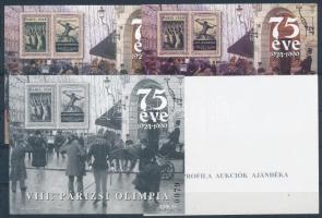 1999/33 VIII. Párizsi Olimpia 4 db-os emlékív garnitúra azonos sorszámmal (20.000) / souvenir sheet collection of 4