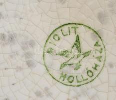 Hollóházi Riolit falitál, kopással, mázrepedéssel, d: 23,5 cm