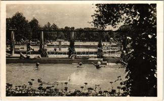 1943 Budapest III. Békásmegyer, Pünkösdfürdő strand, fürdőzők (EK)