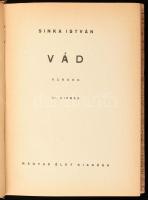 Sinka István: Vád. Versek. Bp., 1942, Magyar Élet, 262+(2) p. Harmadik kiadás. Kiadói félvászon-köté...