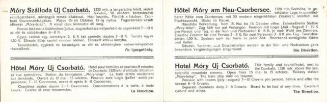 Tátra Csorba-tó Hotel Móry with Ad and Map folding card