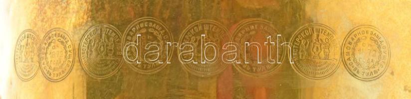 1879, Orosz Birodalom, Gornin Gyár, Tula, Antik bronz szamovár. Dátumozott pecsétekkel hitelesített ...