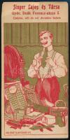 cca 1910-1920 Singer Lajos és Társa csipke, női és uri divatúáru üzlete (Győr, Deák Ferencz-u. 5.) számolócédula, szélén apró szakadással