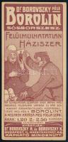 cca 1910-1920 Dr. Borovszky-féle Borolin sósborszesz számolócédula