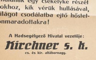 1917 Mindent a hadseregnek! A M. Kir. Honvédelmi Minisztérium Hadsegélyező Hivatalának felhívása, pr...