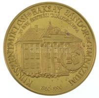 Bognár György (1944-) 1989. "Baksay Sándor 1832-1915 / Kunszentmiklósi Baksay Sándor Gimnázium" kétoldalas aranyozott bronz emlékérem (42,5mm) T:AU (PP) kis patina