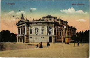 Ljubljana, Laibach; Operno gledalisce / Opera House, advertising column (Rb)