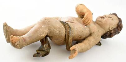 Puttó. cca XVIII. sz., feltételezhetően magyar szobrász, faragott fa, restaurálva, sérüléssel. M: 49...