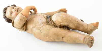Puttó. cca XVIII. sz., feltételezhetően magyar szobrász, faragott fa, restaurálva, sérüléssel. M: 49...
