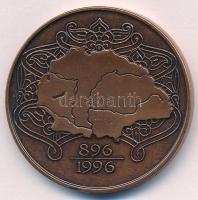 Fritz Mihály (1947-) 1996. "A honfoglalás emlékére I. - MÉE" kétoldalas bronz emlékérem (4...