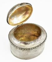 Ezüst (Ag) cukordoboz. 1937 előtti dianás fémjellel. SR (Spiró Rezső) mesterjeggyel Poncolt fedél, r...