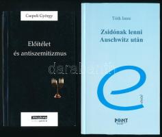 2 db judaika könyv: Csepeli György: Előítélet és antiszemitizmus. Bp., 1998, Jószöveg Műhely. Kiadói papírkötés. + Tóth Imre: Zsidónak lenni Auschwitz után. Bp., 2001, Pont Kiadó. Kiadói papírkötés.