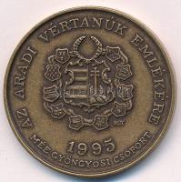 Bognár György (1944-) 1994. "MÉE Gyöngyösi Csoport - Aradi Vértanúk / Török Ignác" bronz e...