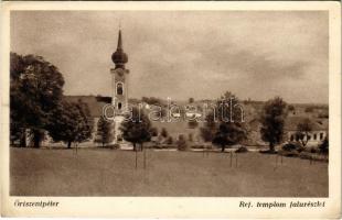 1938 Őriszentpéter, Református templom, falu részlet. Hangya szövetkezet kiadása (EK)