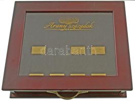 Üvegezett fa éremtároló dobozka, eredetileg az "Arany századok" sorozathoz, egy fiókkal, 8...