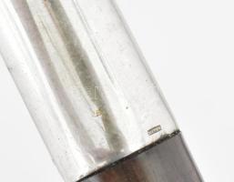 Antik sétabot, lófej alakos ezüst (Ag) fejjel, jelzéssel, kopással, h: 97 cm