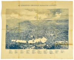 1896 Budapest Székesfőváros tervrajza, és útmutatója, a térkép hátoldalán az Ezredéves Országos Kiál...