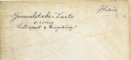 1893-1895 Budapest és környékének katonai térképe, 1:25.000, színes litográfia, Bp., Grill Károly, v...