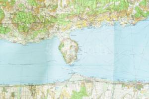 1939 Balaton nagyméretű térképe. tervezte: M. Kir. Honvéd Térképészeti Intézet, Bp., Keresztény Főis...