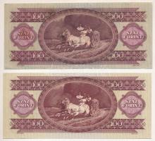 1968. 100Ft + 1975. 100Ft T:F szép papír