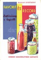 Hungarian preserving jar advertisement, Favorit és Record befőzőüveg reklám