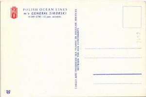 Polish Ocean Lines MS General Sikorski. Cargo and passenger sea traffic in regular services between ...