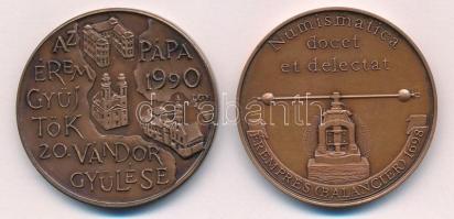 Lantos Györgyi (1953-) 1990. "MÉE Pápa / Éremgyűjtők 20. Vándorgyűlése" bronz emlékérem (4...