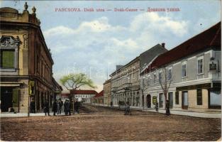 1913 Pancsova, Pancevo; Deák utca, üzletek. Kohn Samu kiadása / street view, shops (EK)