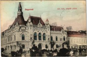 1908 Nagyvárad, Oradea; Görögkatolikus püspöki palota, piac. Bettelheim Miksa és Társa kiadása / Greek Catholic bishop's palace, market (fl)